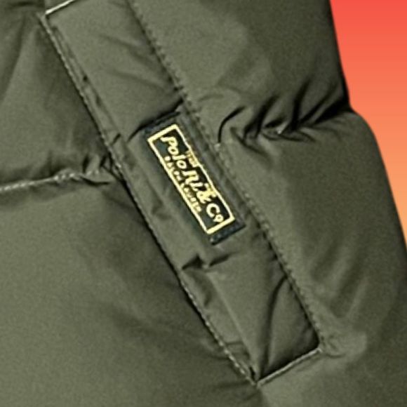 Polo Ralph Lauren Polo Reversible Down Puffer Vest Orange/Olive Green Size 18/20 - Picture 6 of 6